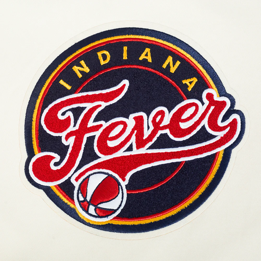 WNBA INDIANA FEVER RETRO CLASSICS MEN'S RIB FLEECE PULLOVER HOODIE (EGGSHELL/ MIDNIGHT NAVY) - Image 8