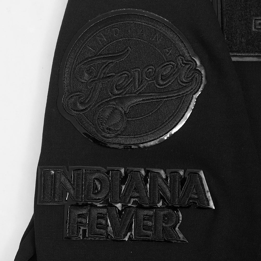 WNBA INDIANA FEVER TRIPLE BLACK MEN'S DOUBLE KNIT PULLOVER HOODIE (BLACK) - Image 5