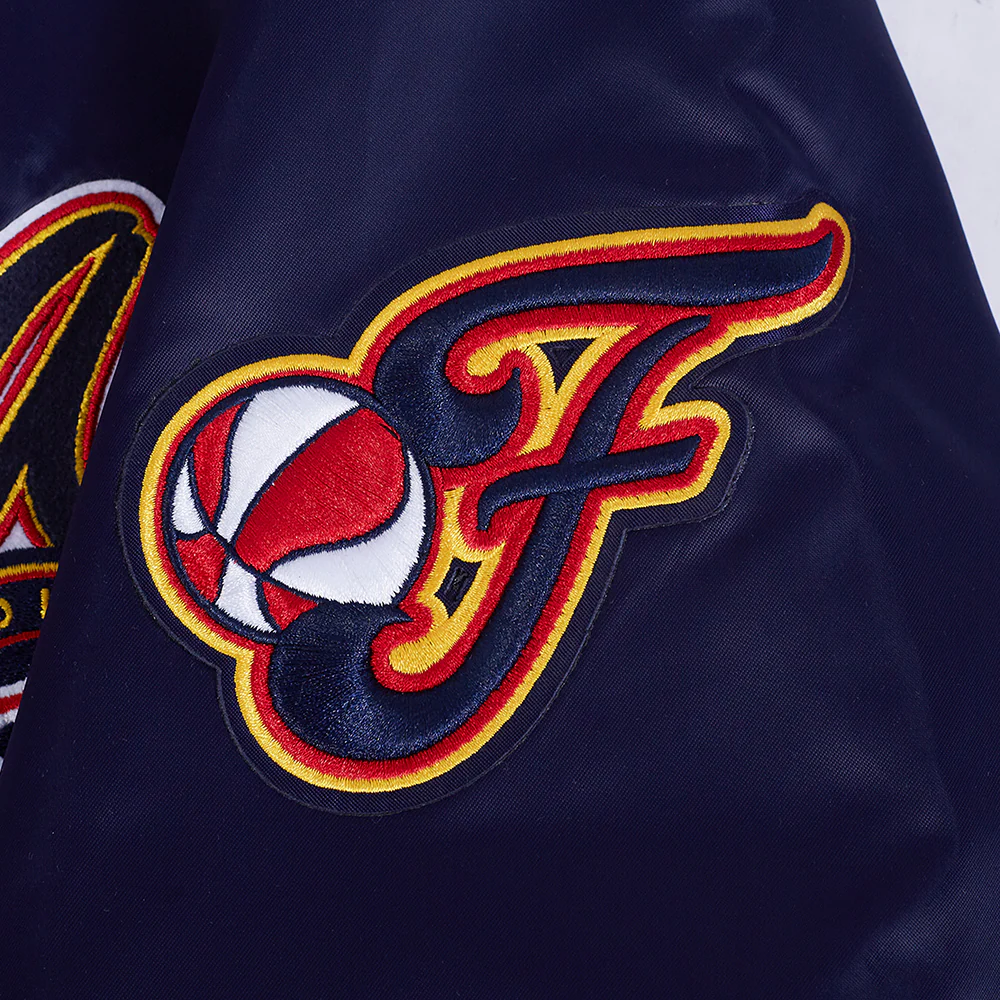 WNBA INDIANA FEVER CITY RANSOM MEN'S RIB SATIN JACKET (MIDNIGHT NAVY/RED/MIDNIGHT NAVY) - Image 8