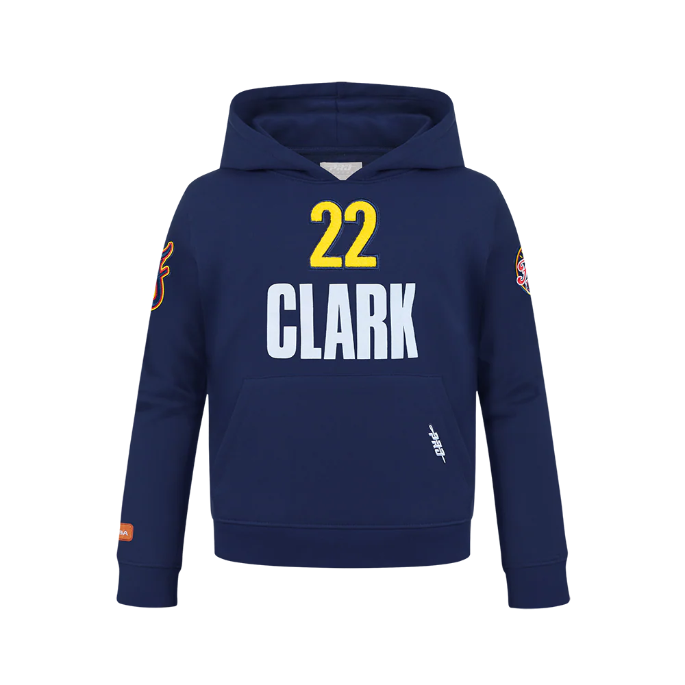 WNBA INDIANA FEVER CAITLIN CLARK #22 CLASSIC PLAYER NAME AND NUMBER BIG BOY'S FLEECE PO HOODIE (MIDNIGHT NAVY)