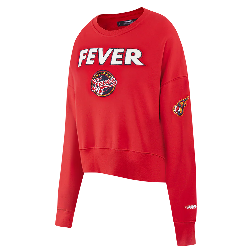WNBA INDIANA FEVER CLASSIC ESSENTIALS WOMEN'S FLEECE CREWNECK (RED) - Image 2