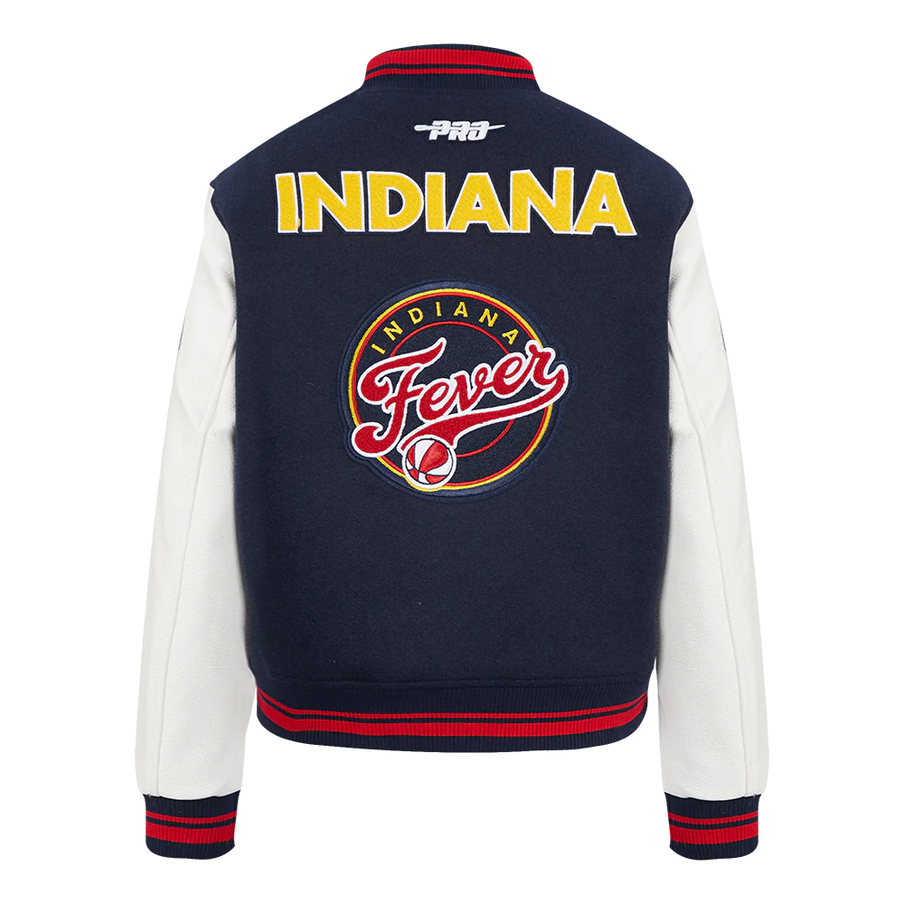 WNBA INDIANA FEVER RETRO CLASSICS WOMEN'S RIB WOOL VARSITY JACKET (MIDNIGHT NAVY/RED/MIDNIGHT NAVY) - Image 4