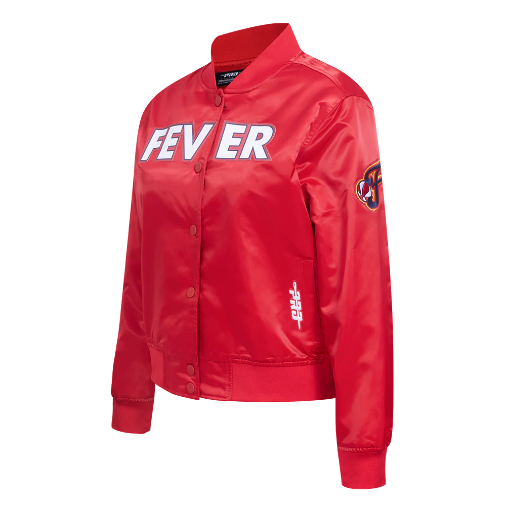 WNBA INDIANA FEVER CLASSIC ESSENTIALS WOMEN'S SATIN JACKET (RED) - Image 2