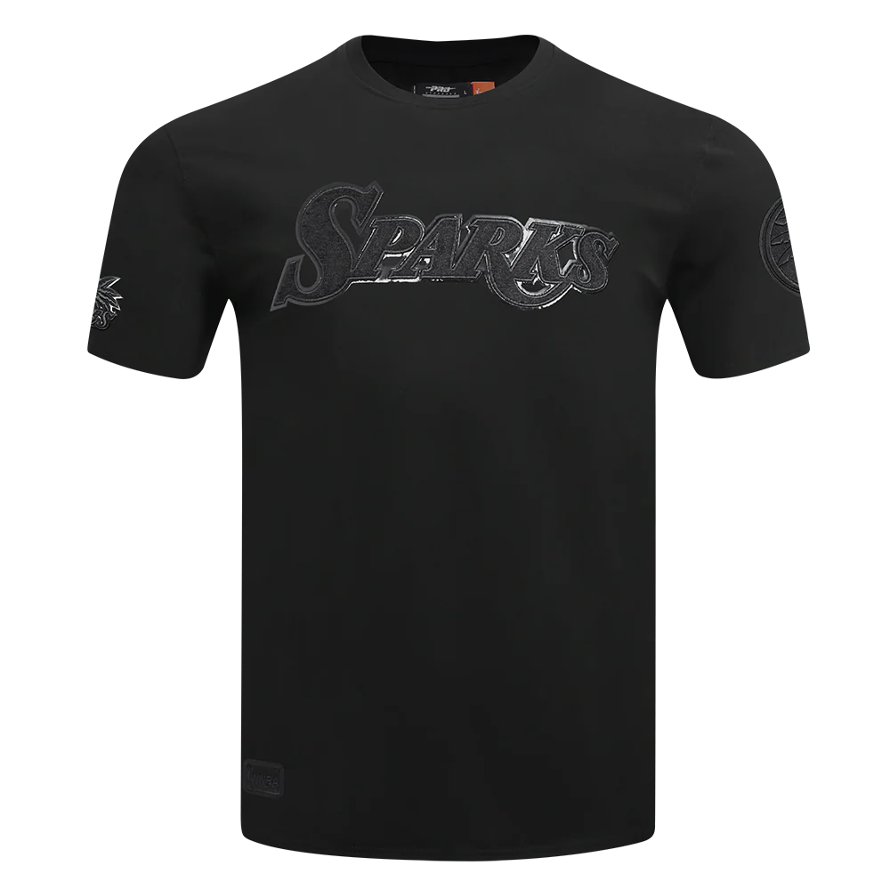 WNBA LOS ANGELES SPARKS TRIPLE BLACK MEN'S SINGLE JERSEY TEE (BLACK) - Image 3