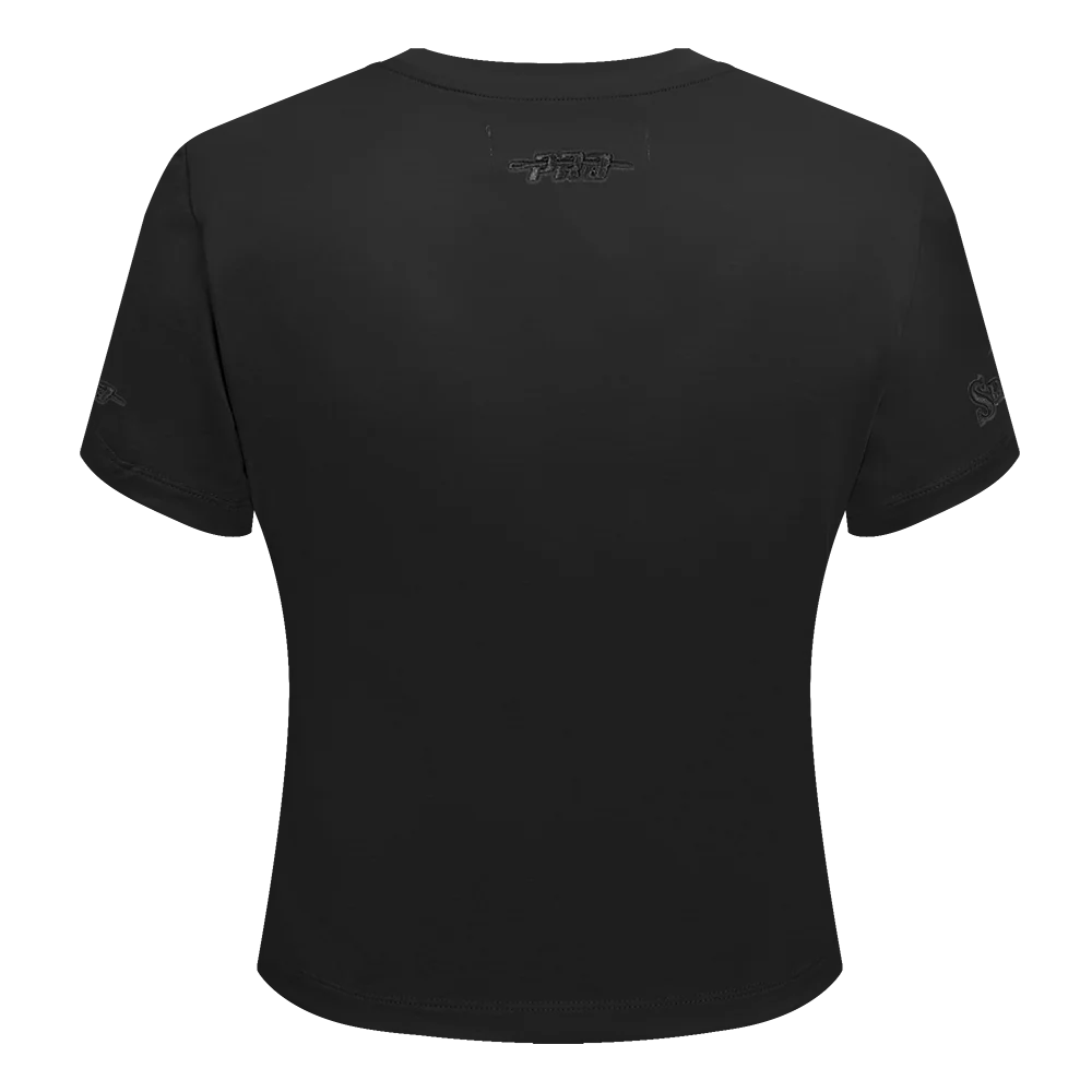 WNBA LOS ANGELES SPARKS TRIPLE BLACK WOMEN'S SS SLIM FIT TEE (BLACK) - Image 3