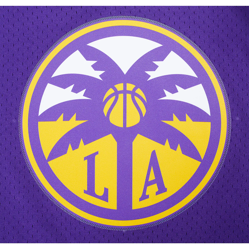 WNBA LOS ANGELES SPARKS CLASSIC MESH BIG BOY'S BUTTON DOWN SHIRT (Purple/Yellow) - Image 8