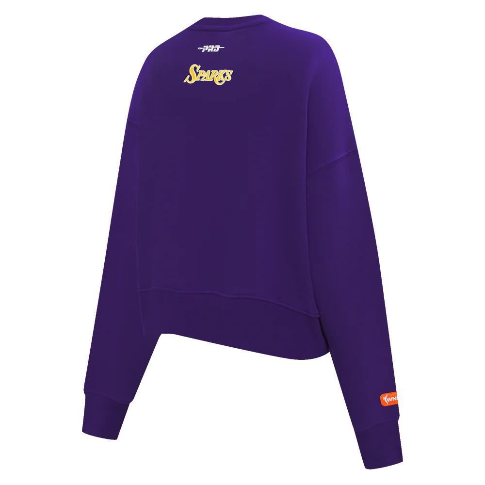 WNBA LOS ANGELES SPARKS CLASSIC ESSENTIALS WOMEN'S FLEECE CREWNECK (PURPLE) - Image 4