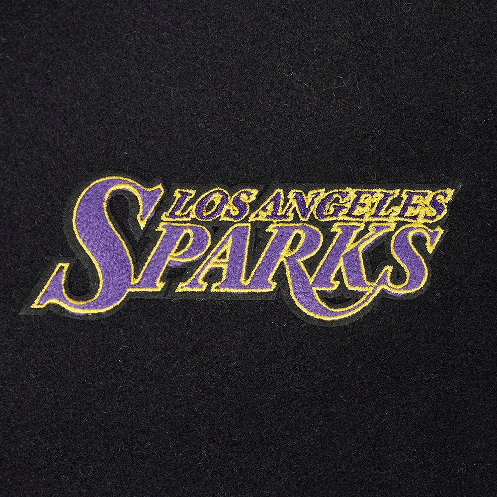 WNBA LOS ANGELES SPARKS RETRO CLASSICS WOMEN'S RIB WOOL VARSITY JACKET (BLACK/PURPLE) - Image 5