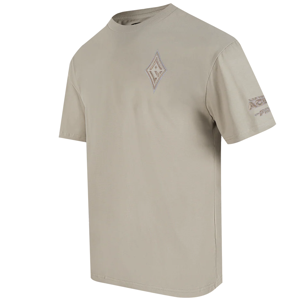 WNBA LAS VEGAS ACES NEUTRAL MEN'S COTTON JERSEY DROP SHOULDER TEE (TAUPE) - Image 2
