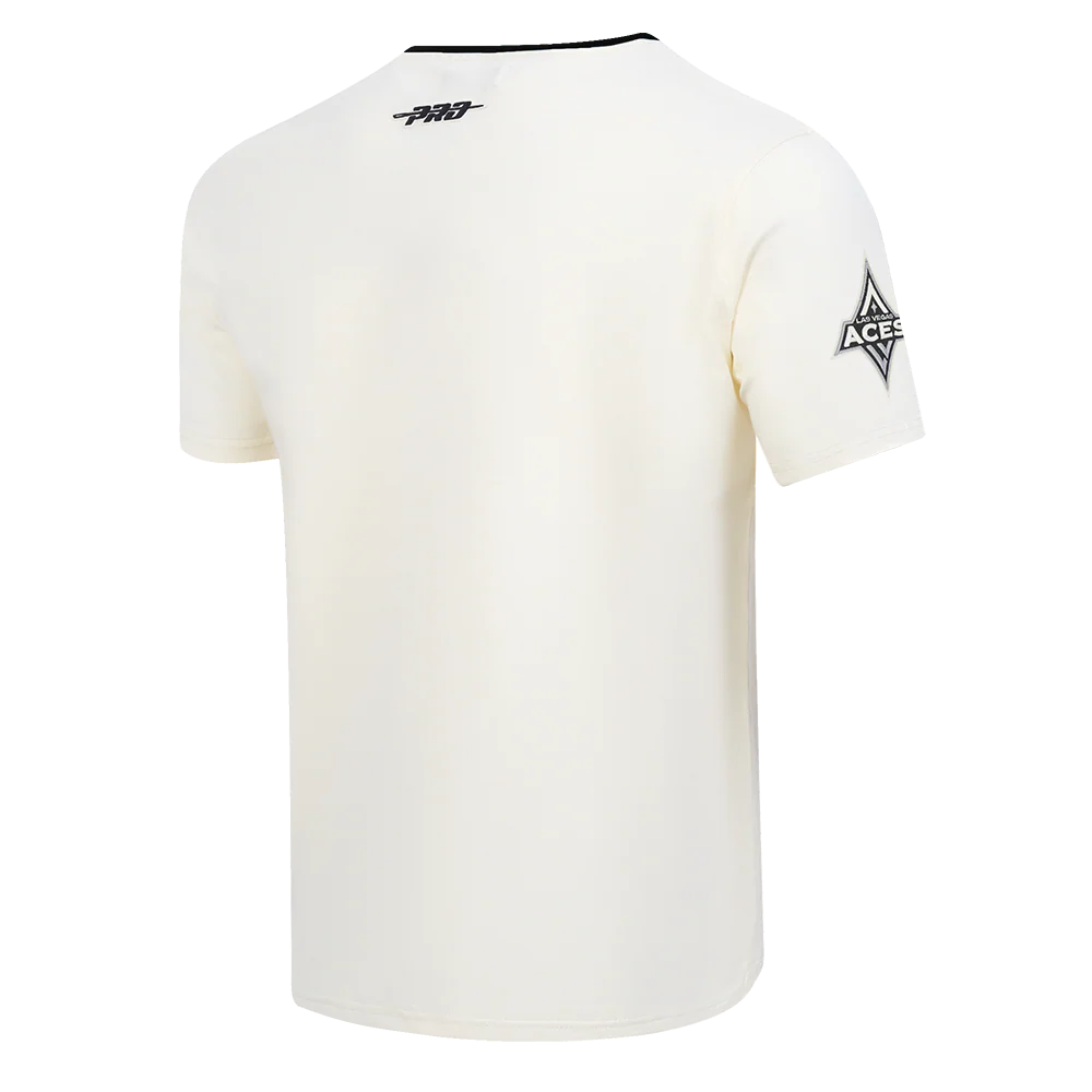 WNBA LAS VEGAS ACES MODERN ORIGINALS MEN'S RINGER TEE (EGGSHELL/ BLACK) - Image 4