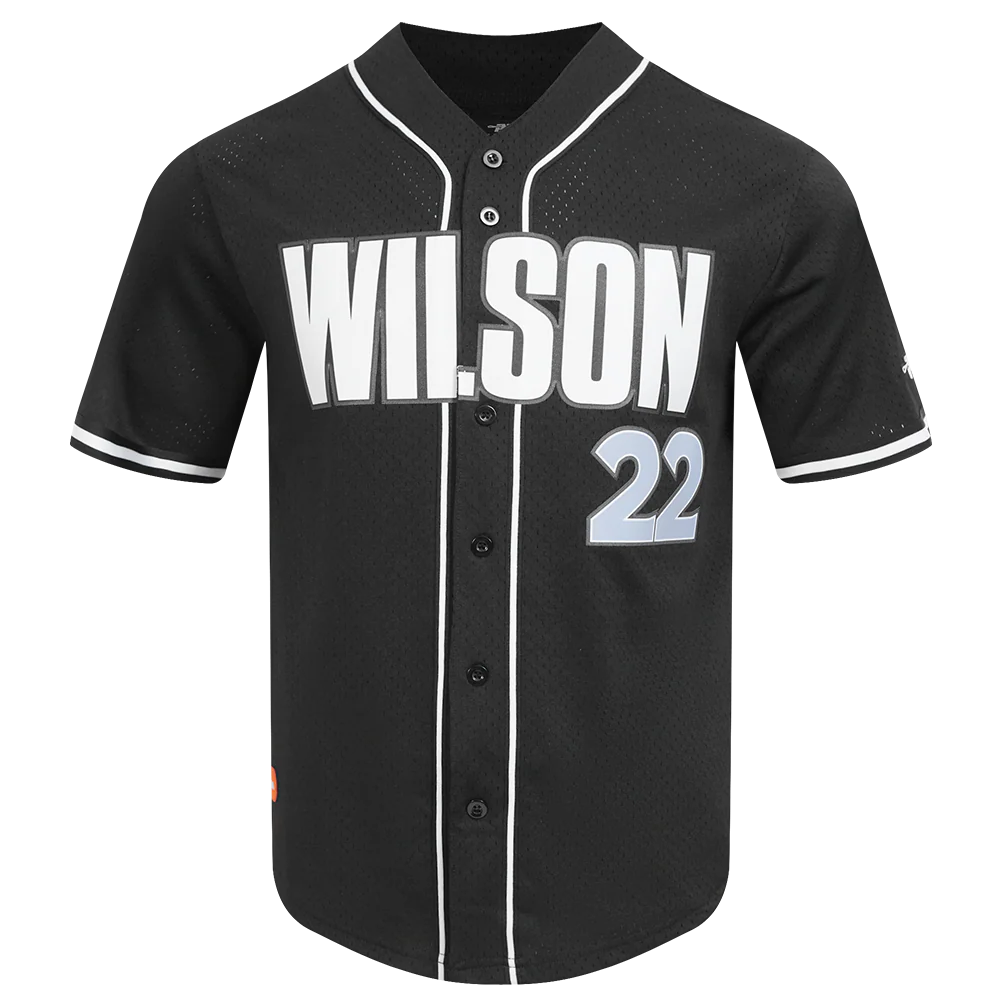 WNBA LAS VEGAS ACES A'JA WILSON #22 CLASSIC PLAYER NAME AND NUMBER MEN'S BUTTON DOWN SHIRT (BLACK) - Image 3