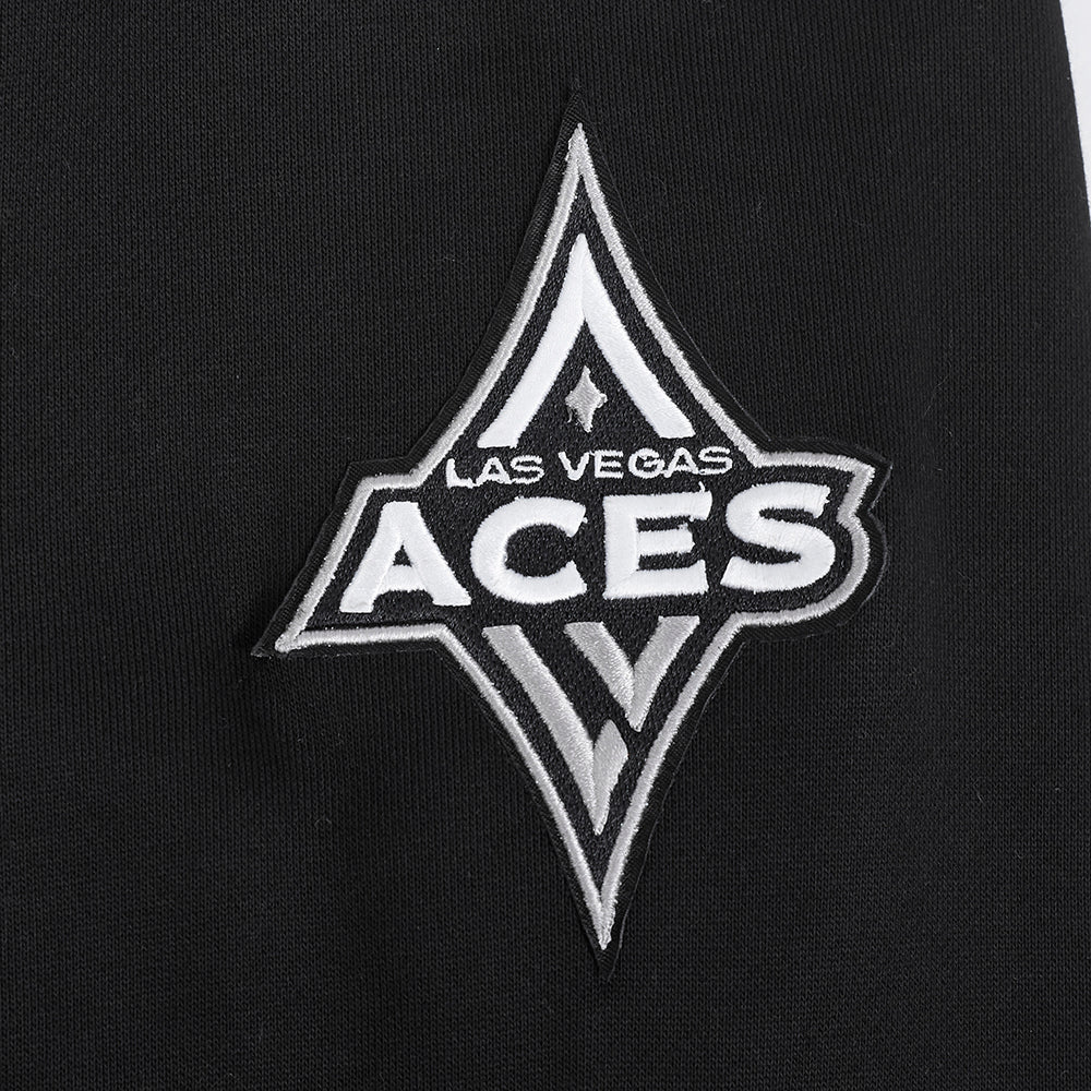 WNBA LAS VEGAS ACES RETRO CLASSICS MEN'S RIB FLEECE PULLOVER HOODIE (BLACK/GRAY) - Image 6