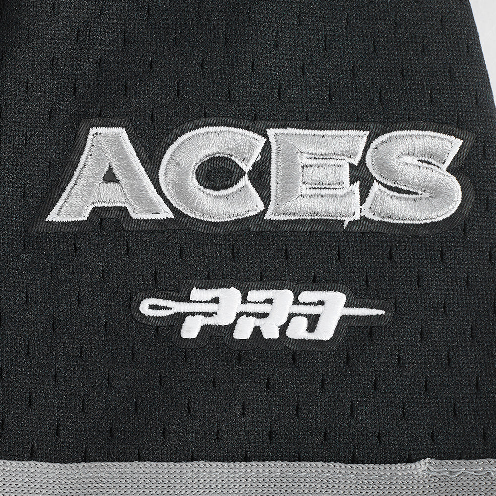 WNBA LAS VEGAS ACES CLASSIC MESH BIG BOY'S BUTTON DOWN SHIRT (BLACK/GRAY) - Image 6