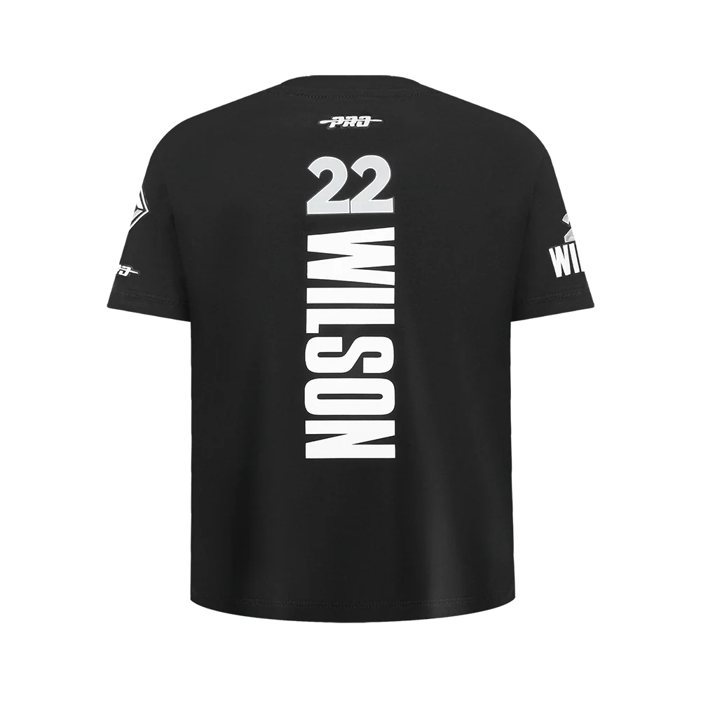 WNBA LAS VEGAS ACES A'JA WILSON #22 CLASSIC PLAYER NAME AND NUMBER BB SS TEE (BLACK) - Image 3