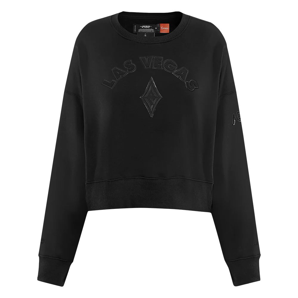 WNBA LAS VEGAS ACES TRIPLE BLACK WOMEN'S FLEECE CREWNECK (BLACK)