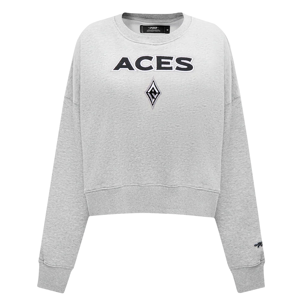 WNBA LAS VEGAS ACES CLASSIC ESSENTIALS WOMEN'S FLEECE CREWNECK (HEATHER GREY)