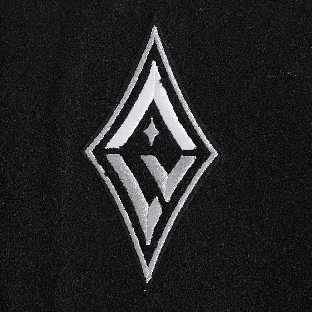 WNBA LAS VEGAS ACES RETRO CLASSICS WOMEN'S RIB WOOL VARSITY JACKET (BLACK/GRAY) - Image 5