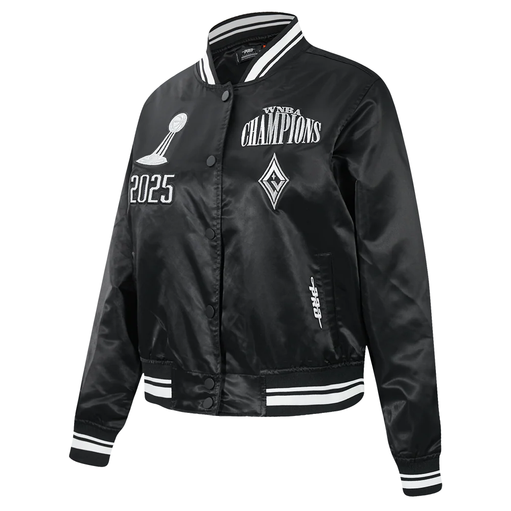 LAS VEGAS ACES WNBA FINALS 2025 WOMEN'S RIB SATIN JACKET (BLACK) - Image 5