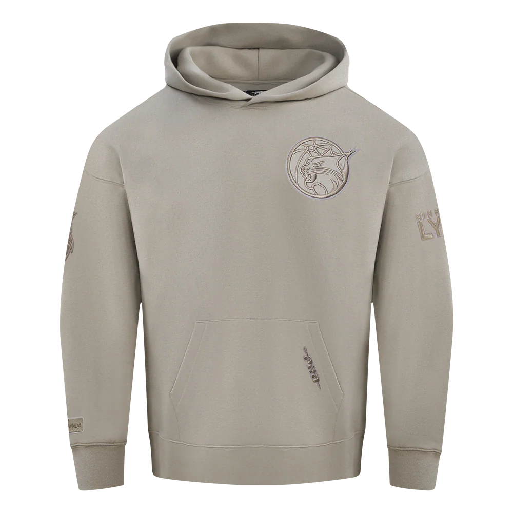 WNBA MINNESOTA LYNX NEUTRAL MEN'S DROP SHOULDER FLEECE PULLOVER HOODIE (TAUPE)