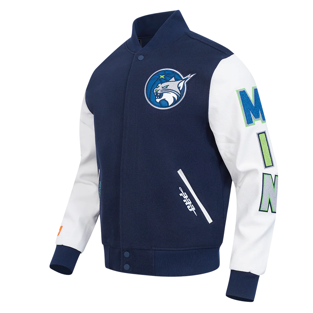 WNBA  MINNESOTA LYNX CLASSIC CHENILLE MEN'S WOOL VARSITY JACKET (MIDNIGHT NAVY/WHITE) - Image 2