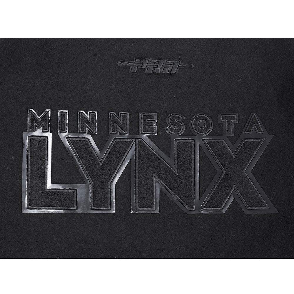 WNBA MINNESOTA LYNX TRIPLE BLACK MEN'S WOOL VARSITY JACKET (JET BLACK) - Image 5