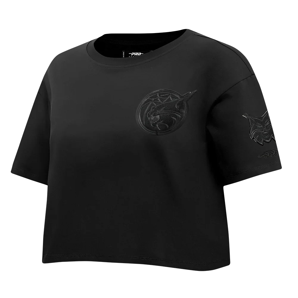 WNBA MINNESOTA LYNX TRIPLE BLACK WOMEN'S SINGLE JERSEY BOXY TEE (BLACK) - Image 2