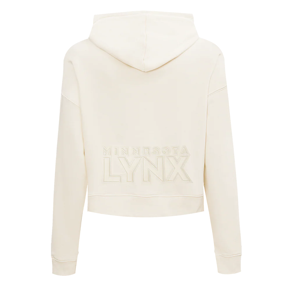 WNBA MINNESOTA LYNX NEUTRAL WOMEN'S CROPPED FLC PO HOODIE (EGGSHELL) - Image 3