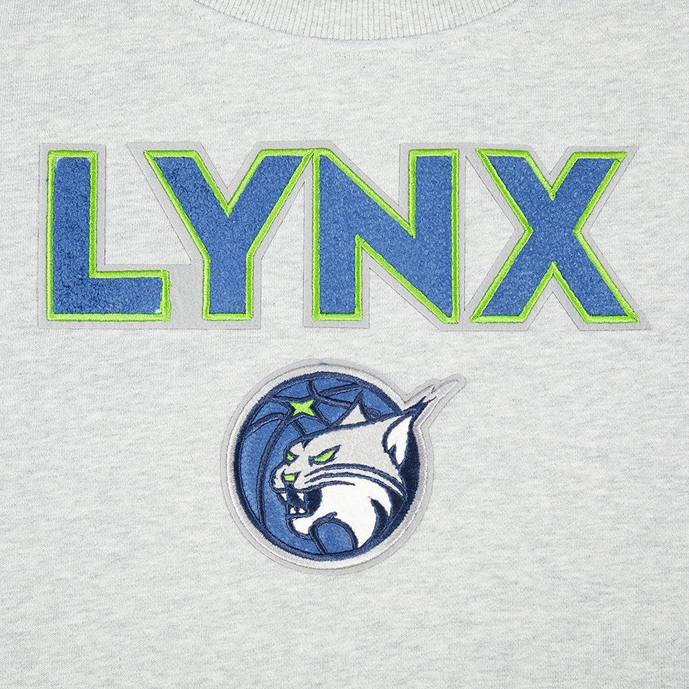 WNBA MINNESOTA LYNX CLASSIC ESSENTIALS WOMEN'S FLEECE CREWNECK (HEATHER GREY) - Image 6