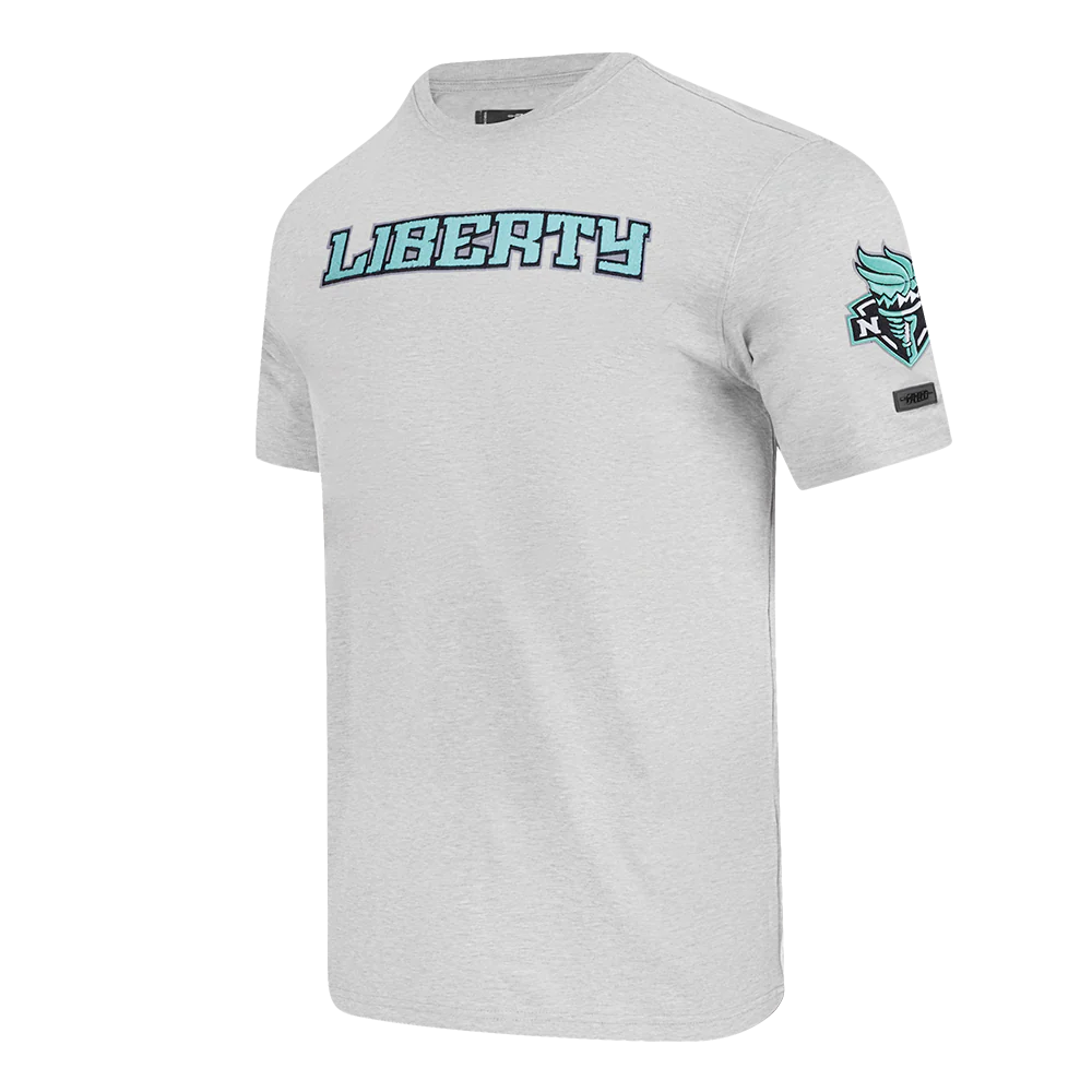 WNBA NEW YORK LIBERTY CLASSIC CHENILLE MEN'S SJ TEE (HEATHER GREY) - Image 2