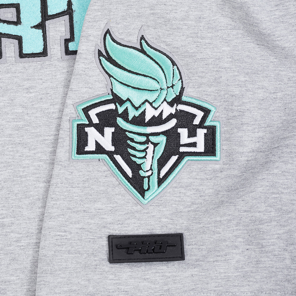 WNBA NEW YORK LIBERTY CLASSIC CHENILLE MEN'S SJ TEE (HEATHER GREY) - Image 5
