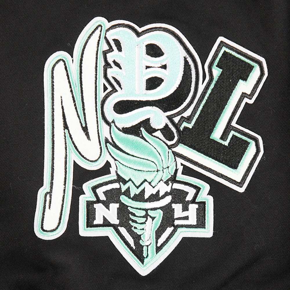 WNBA NEW YORK LIBERTY CITY RANSOM MEN'S RIB FLEECE PULLOVER HOODIE (BLACK) - Image 5