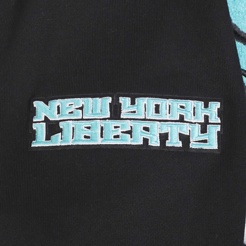 WNBA NEW YORK LIBERTY RETRO CLASSICS MEN'S RIB FLEECE PULLOVER HOODIE (BLACK) - Image 7