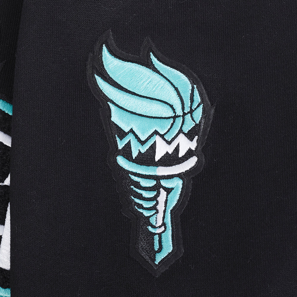 WNBA NEW YORK LIBERTY RETRO CLASSICS MEN'S RIB FLEECE PULLOVER HOODIE (BLACK) - Image 8
