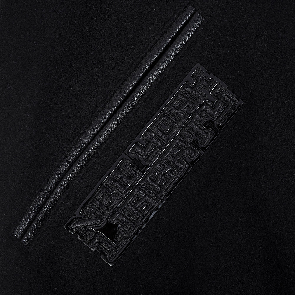 WNBA NEW YORK LIBERTY TRIPLE BLACK MEN'S WOOL VARSITY JACKET (JET BLACK) - Image 11