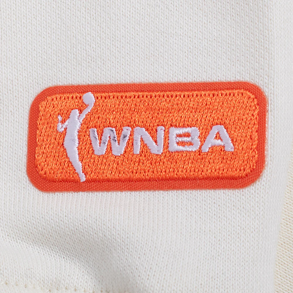 WNBA NEW YORK LIBERTY RETRO CLASSICS WOMEN'S RIB FLEECE CROPPED PULLOVER HOODIE (EGGSHELL/ BLACK) - Image 9