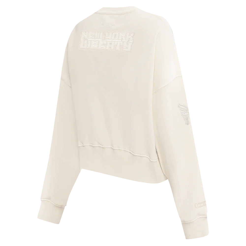 WNBA NEW YORK LIBERTY NEUTRAL WOMEN'S FLEECE CREWNECK (EGGSHELL) - Image 4