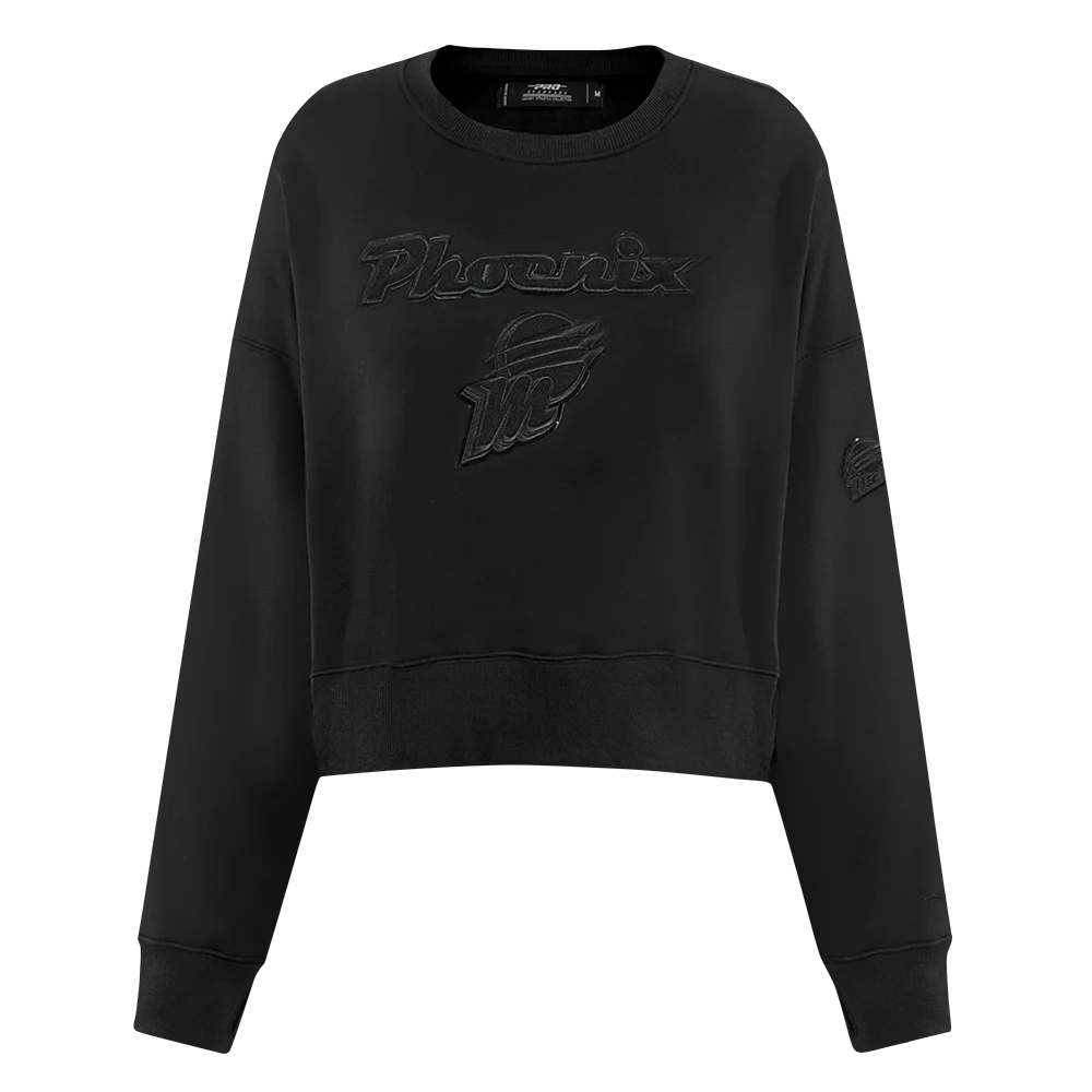 WNBA PHOENIX MERCURY TRIPLE BLACK WOMEN'S FLC CREWNECK (BLACK)