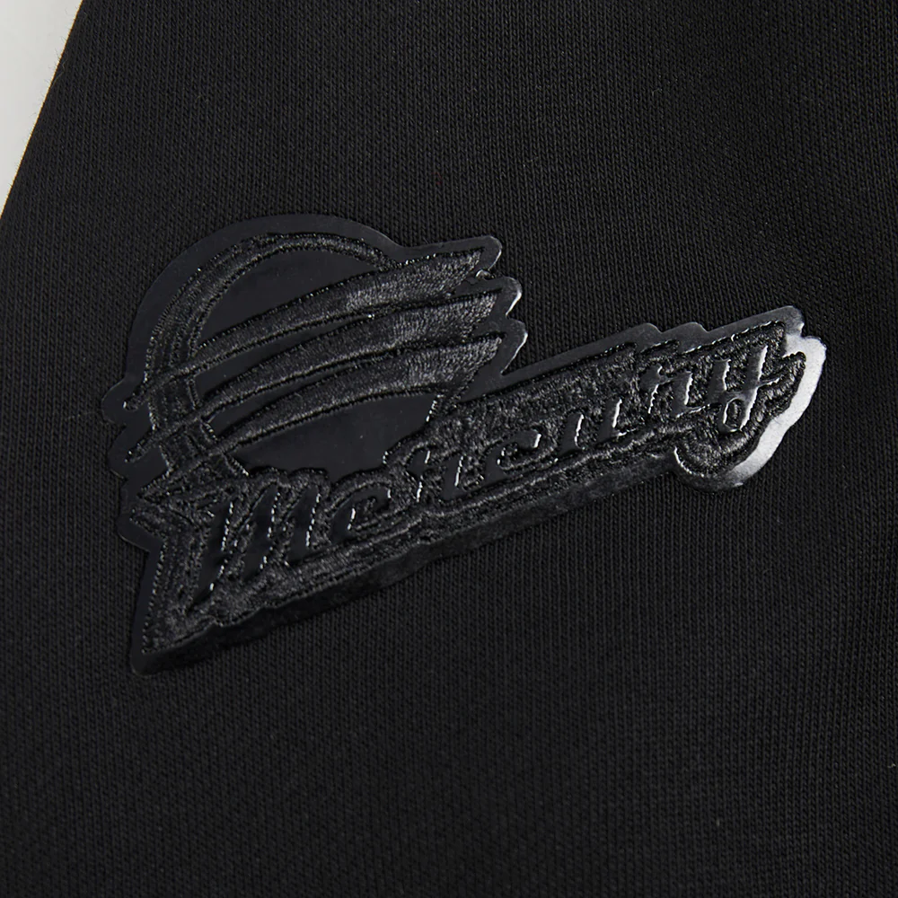 WNBA PHOENIX MERCURY TRIPLE BLACK WOMEN'S CROPPED FLC PO HOODIE (BLACK) - Image 7
