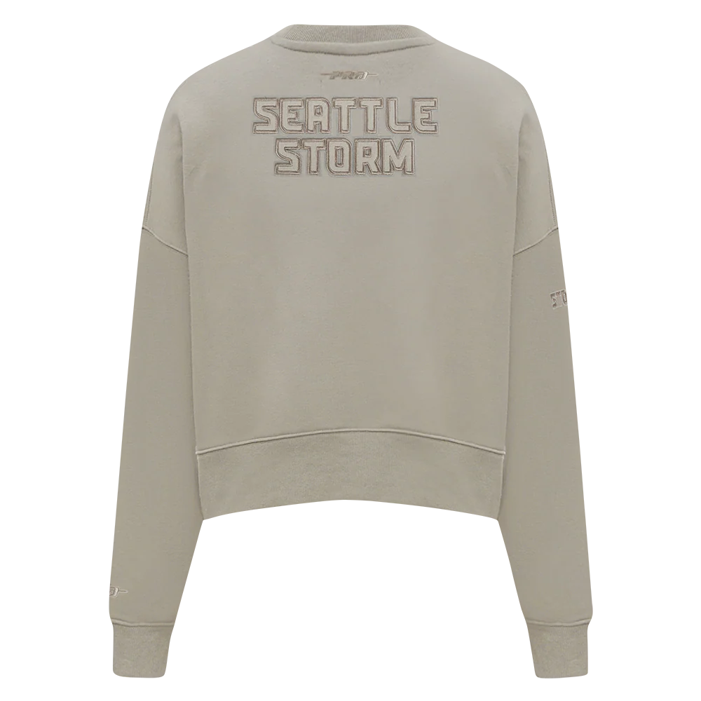 WNBA SEATTLE STORM NEUTRAL WOMEN'S FLC CREWNECK (TAUPE) - Image 3