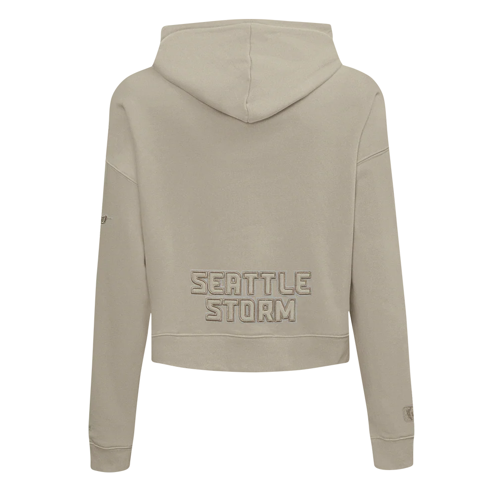 WNBA SEATTLE STORM NEUTRAL WOMEN'S CROPPED FLC PO HOODIE (TAUPE) - Image 3