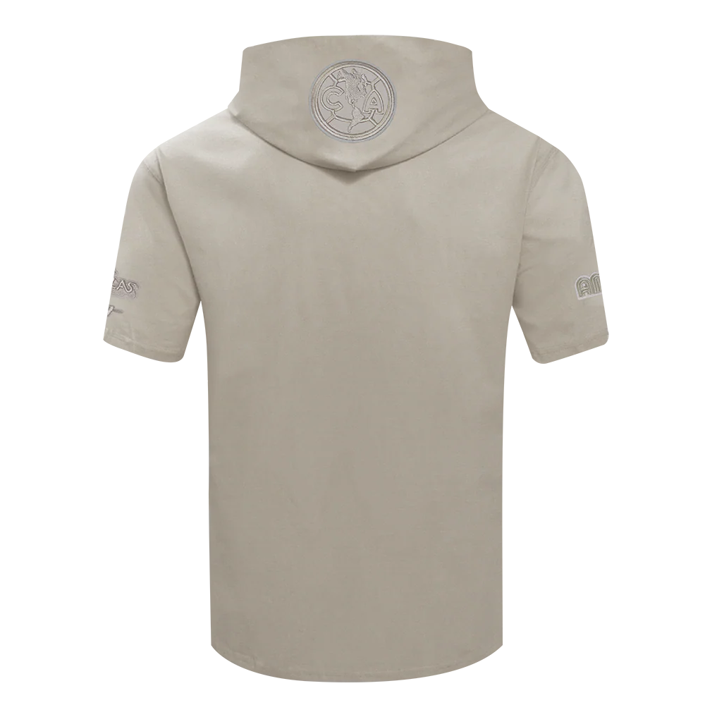 LIGA MX CLUB AMERICA NEUTRAL MEN'S SHORT SLEEVE PULLOVER HOODIE (TAUPE) - Image 3