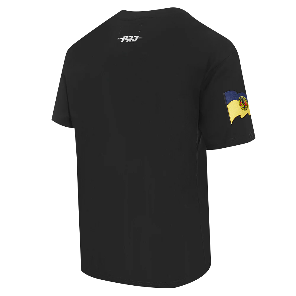 LIGA MX CLUB AMERICA CONTRAST NEUTRALS MEN'S COTTON JERSEY DROP SHOULDER TEE (BLACK) - Image 4