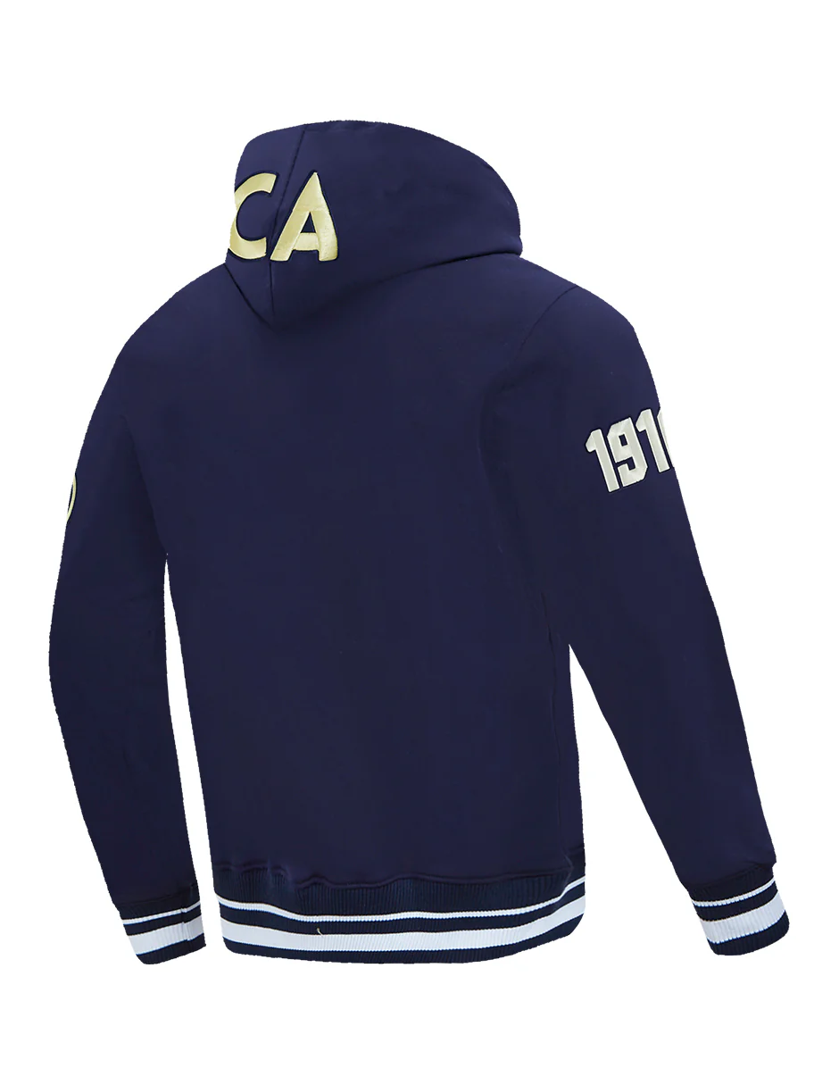 LIGA MX CLUB AMERICA PREMIUM MEN'S RIB FLEECE PULLOVER HOODIE (MIDNIGHT NAVY) - Image 4