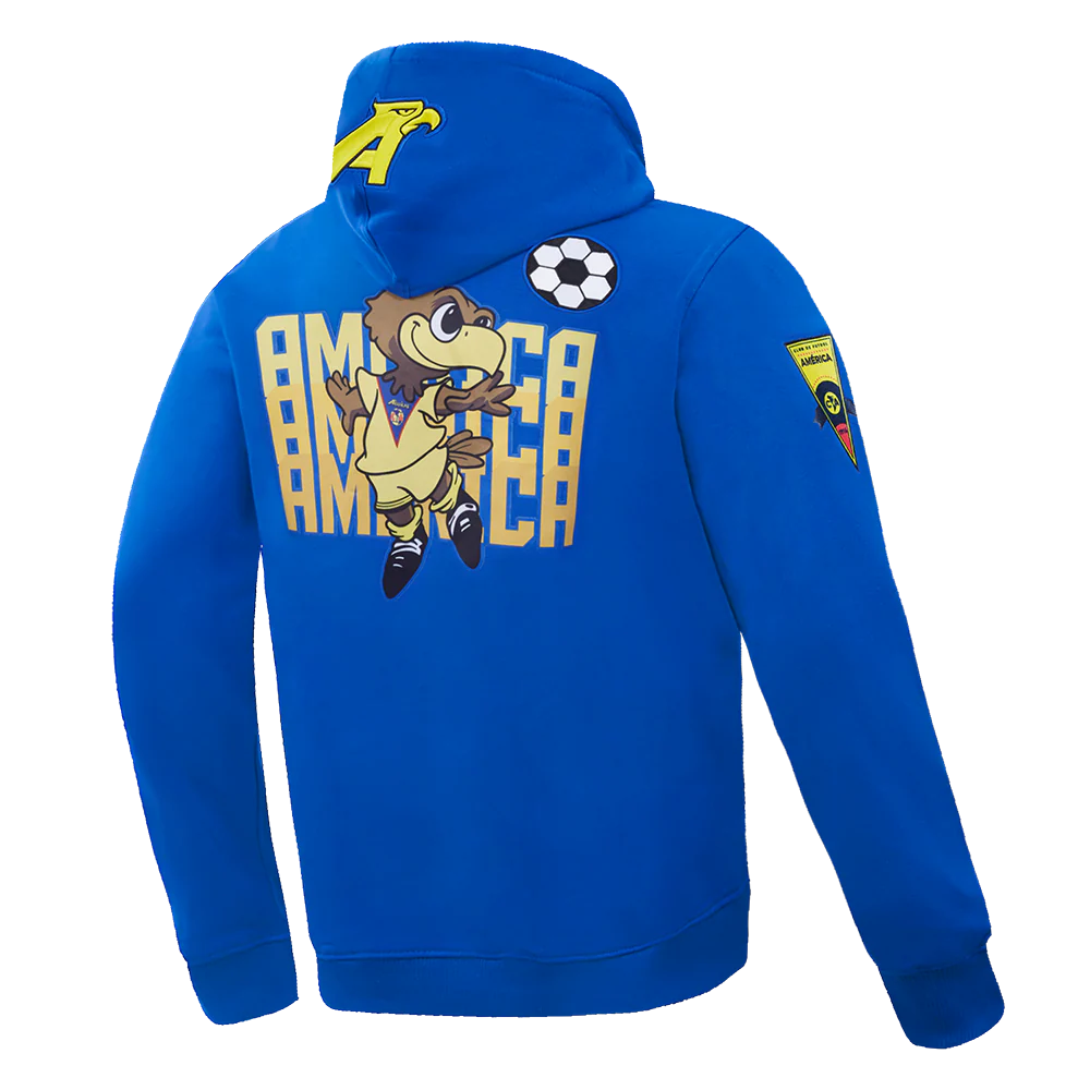 LIGA MX CLUB AMERICA STADIUM MEN'S DOUBLE KNIT PULLOVER HOODIE (ROYAL BLUE) - Image 3