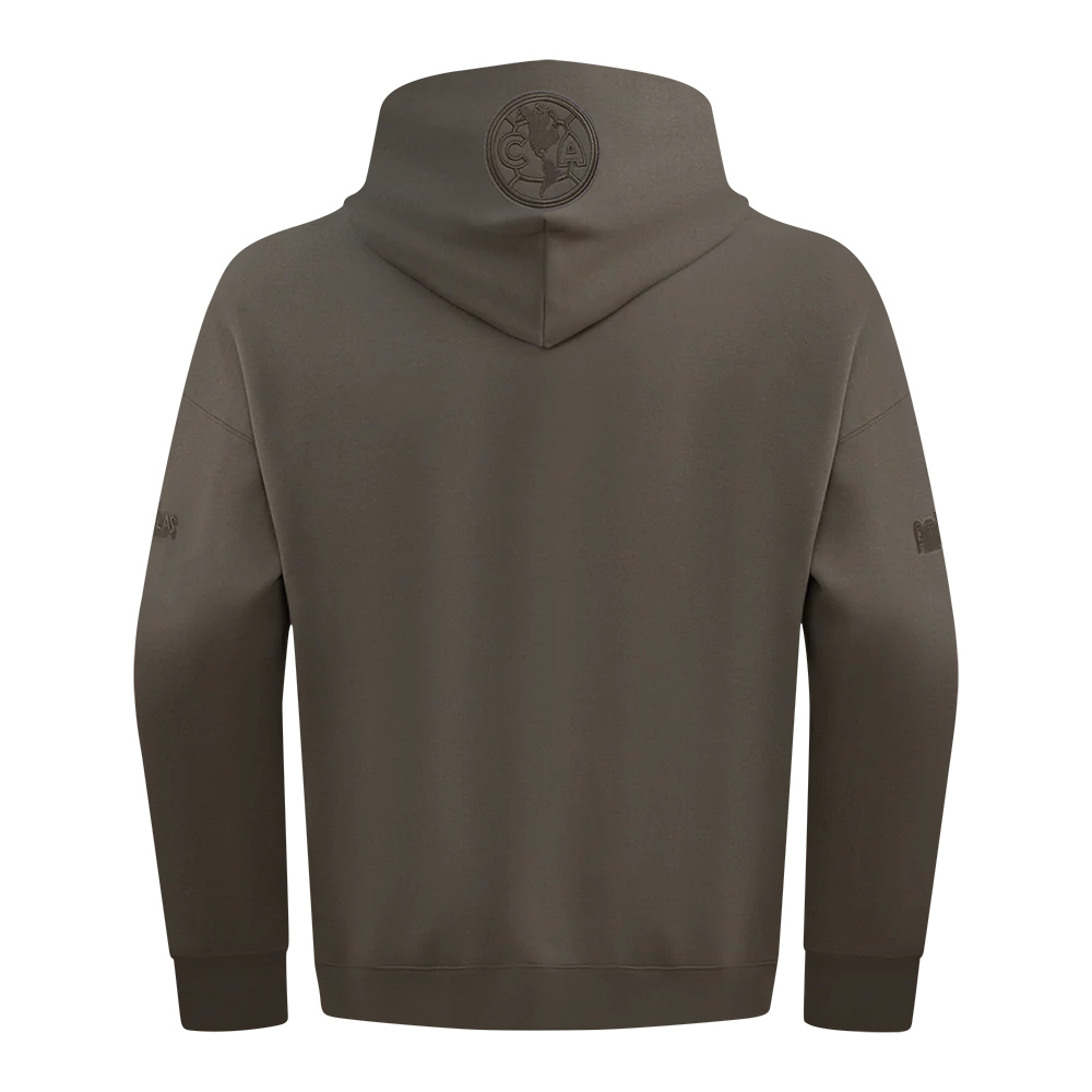 LIGA MX CLUB AMERICA NEUTRAL MEN'S DROP SHOULDER FLEECE PULLOVER HOODIE (DARK TAUPE) - Image 3