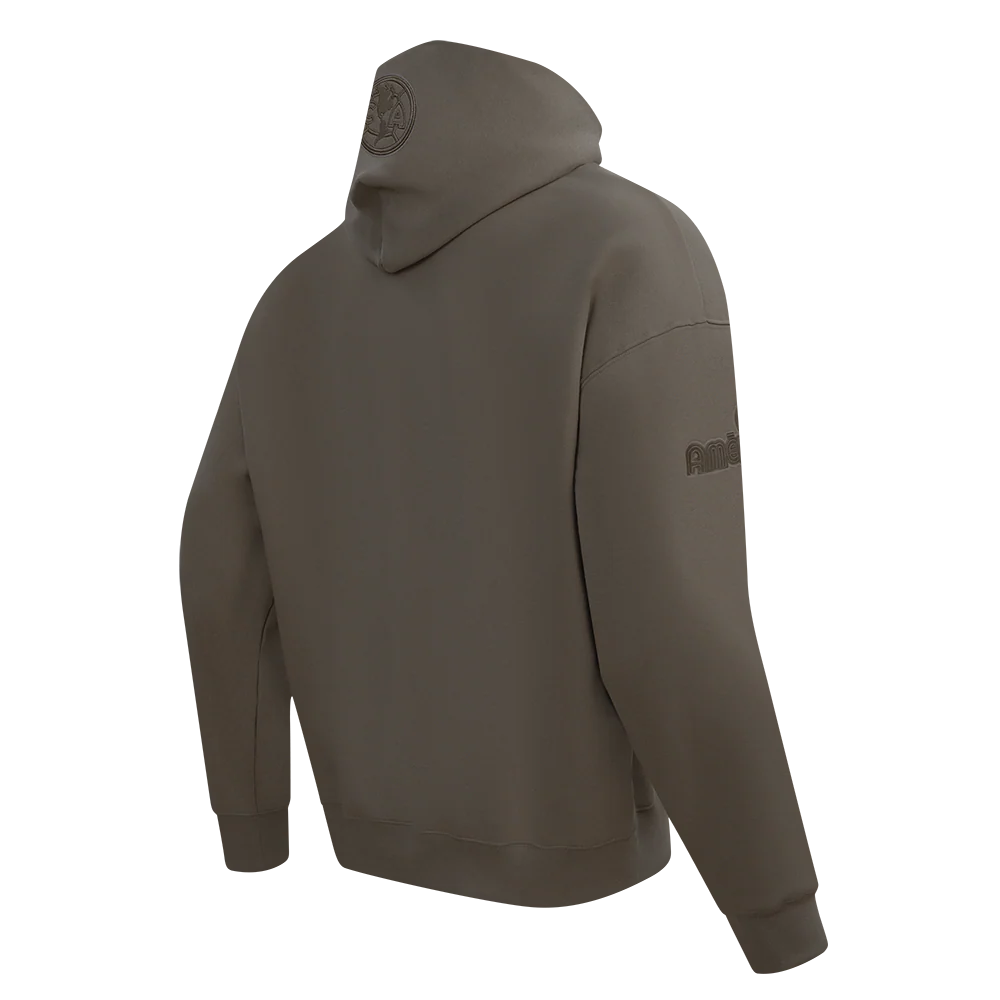 LIGA MX CLUB AMERICA NEUTRAL MEN'S DROP SHOULDER FLEECE PULLOVER HOODIE (DARK TAUPE) - Image 4