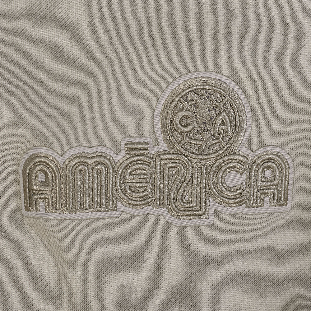LIGA MX CLUB AMERICA NEUTRAL MEN'S DROP SHOULDER FLEECE PULLOVER HOODIE (TAUPE) - Image 7