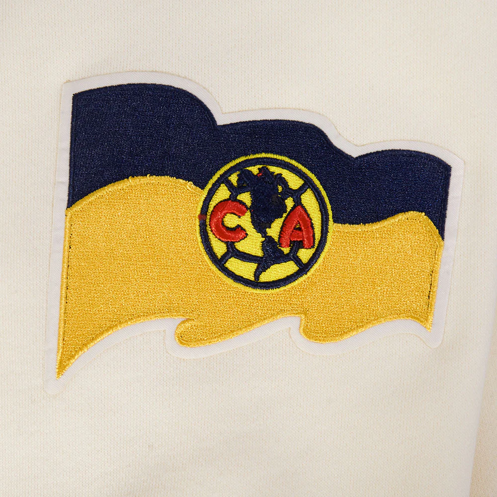 LIGA MX CLUB AMERICA CONTRAST NEUTRALS MEN'S DROP SHOULDER FLEECE CREWNECK (EGGSHELL) - Image 6