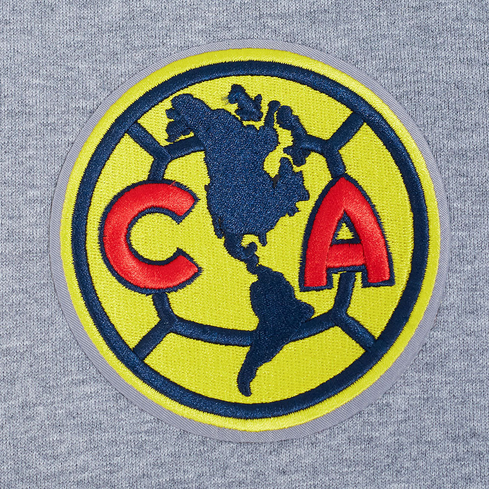 LIGA MX CLUB AMERICA CONTRAST NEUTRALS MEN'S DROP SHOULDER FLEECE PULLOVER HOODIE (DARK HEATHER GRAY) - Image 5