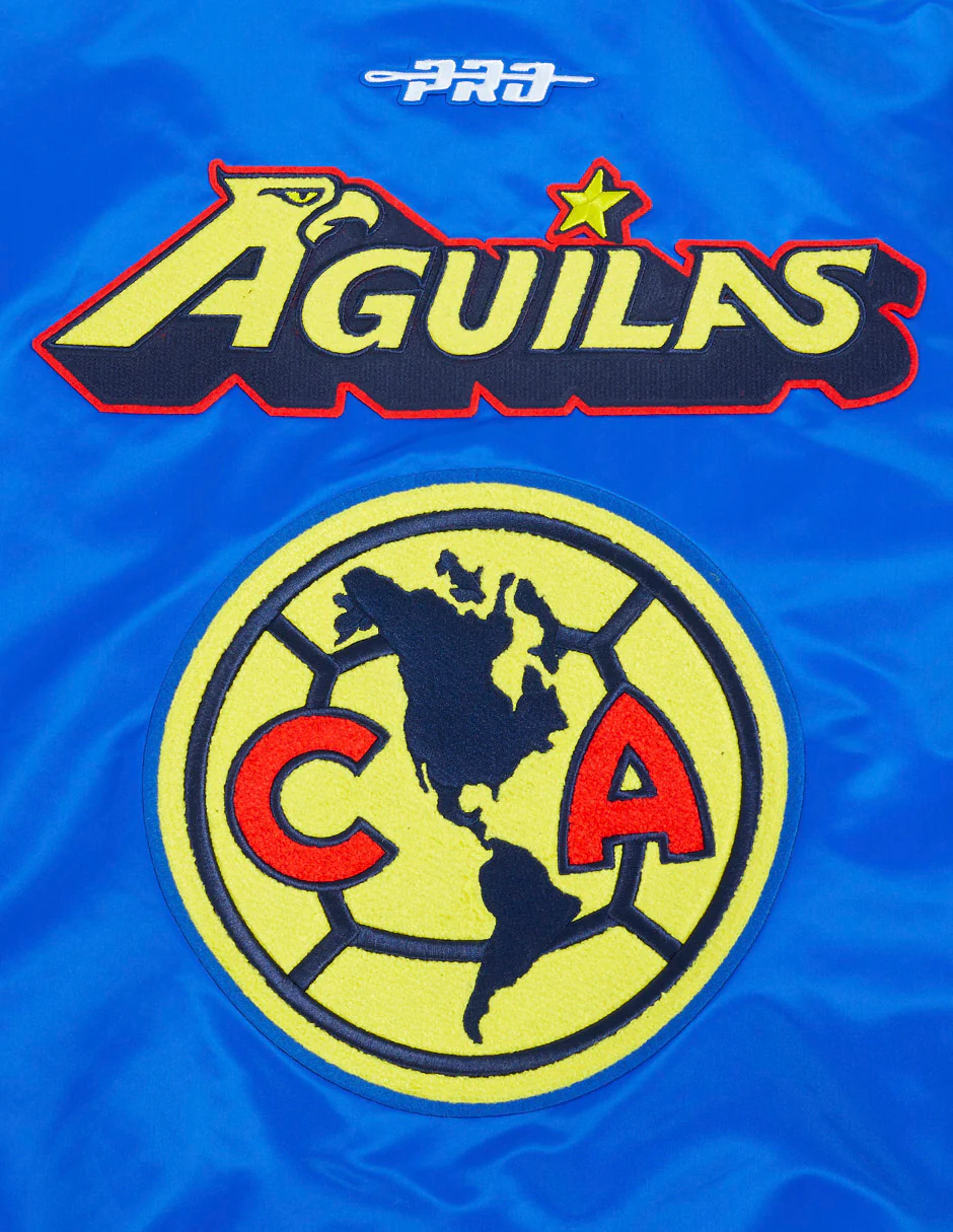 LIGA MX CLUB AMERICA STADIUM MEN'S RIB SATIN JACKET (ROYAL BLUE) - Image 8